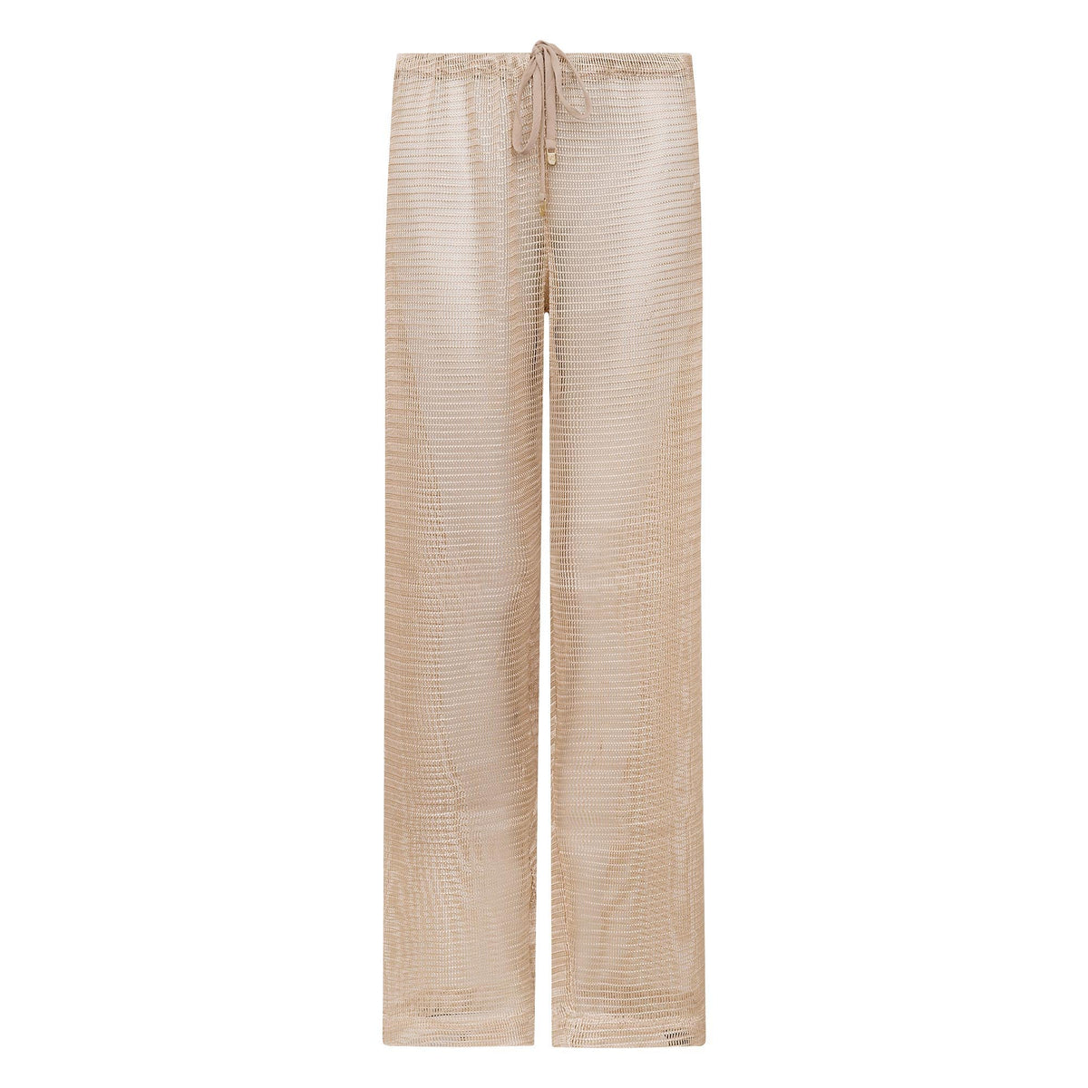 Calça Reta Em Tela Polana Pale Gold